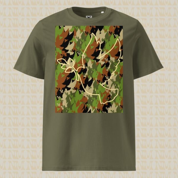 Camouflage Peace Dove Unisex Organic Cotton T-Shirt
