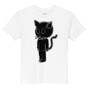 Scarelys Lucky Black Cat On White Organic Cotton Kids T-Shirt