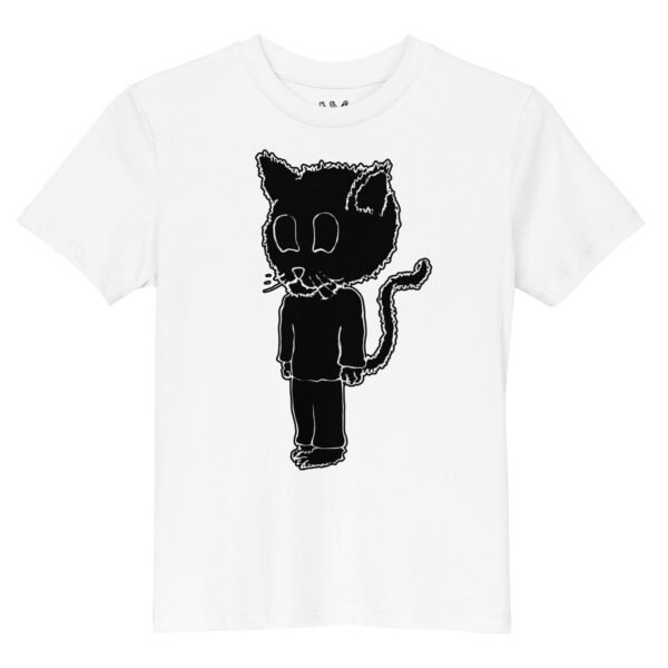 Scarelys Lucky Black Cat On White Organic Cotton Kids T-Shirt