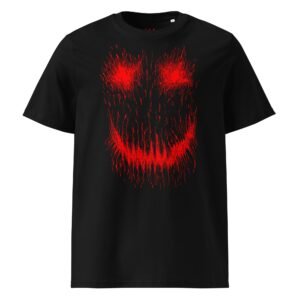 Creepy Grin Red'n'Black Unisex Organic Cotton T-Shirt
