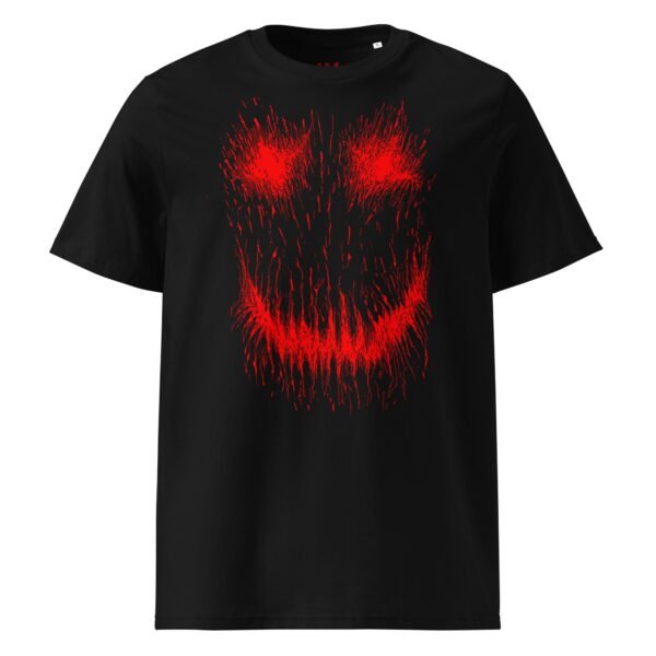 Creepy Grin Red'n'Black Unisex Organic Cotton T-Shirt