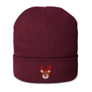 Reindeer Organic Ribbed Beanie