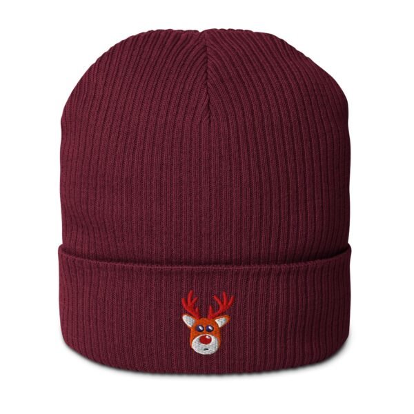 Reindeer Organic Ribbed Beanie