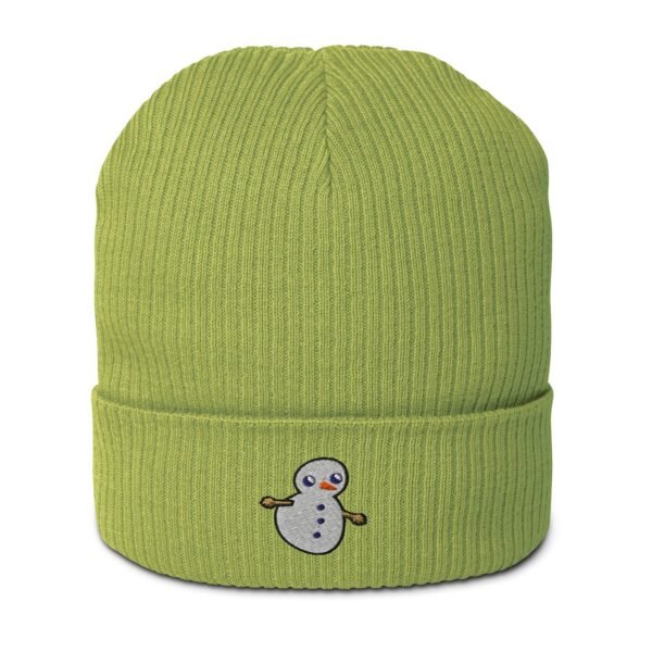 Snowman Organic Ribbed Beanie