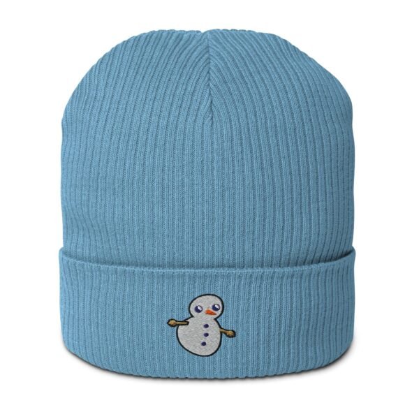 Snowman Organic Ribbed Beanie