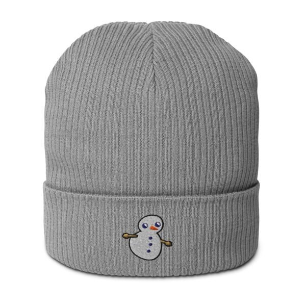 Snowman Organic Ribbed Beanie