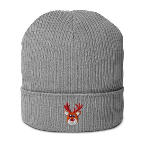 Reindeer Organic Ribbed Beanie