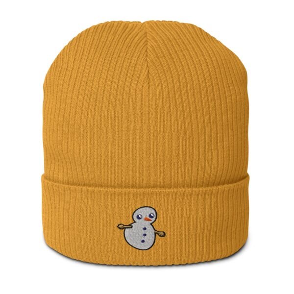 Snowman Organic Ribbed Beanie