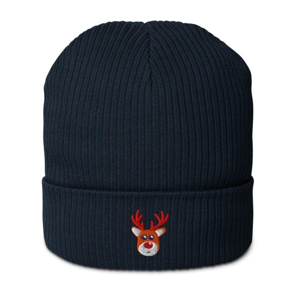 Reindeer Organic Ribbed Beanie